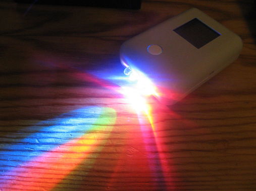 Case of pocket light - showing the LEDs